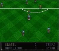 une photo d'Ã©cran de World Cup Striker sur Nintendo Super Nes